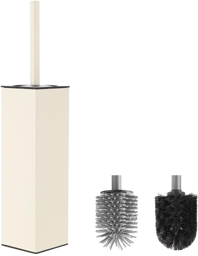 BVL Toilet Brush and Holder Set White Freestanding for Bathroom - Image 1